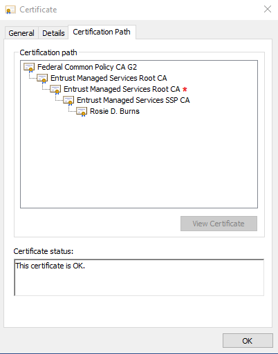 An image showing a certificate link path.